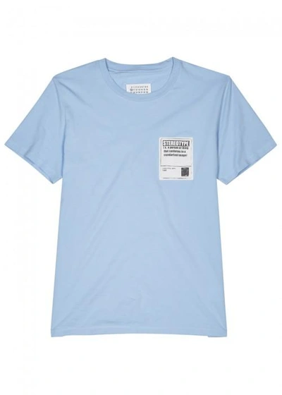 Shop Maison Margiela Stereotype Light Blue Cotton T-shirt