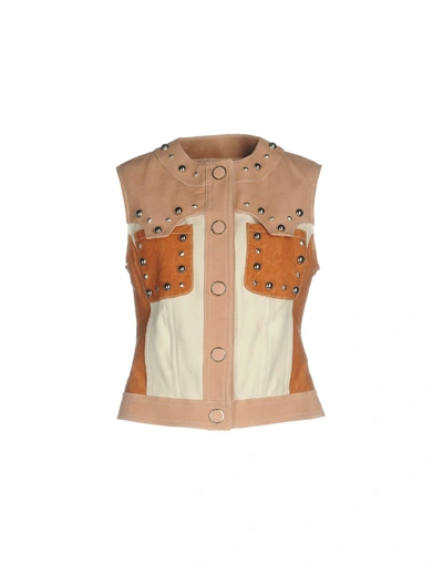 Shop Drome Leather Jacket In Pale Pink