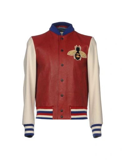 Shop Gucci Bomber In Brick Red