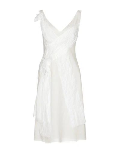 Shop Prada Knee-length Dresses In White