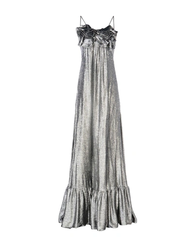 Shop Daniele Carlotta Long Dress In Silver