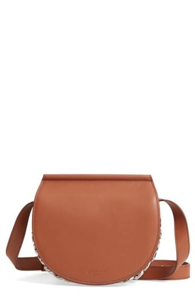 Shop Givenchy Mini Infinity Calfskin Leather Saddle Bag - Brown In Cognac