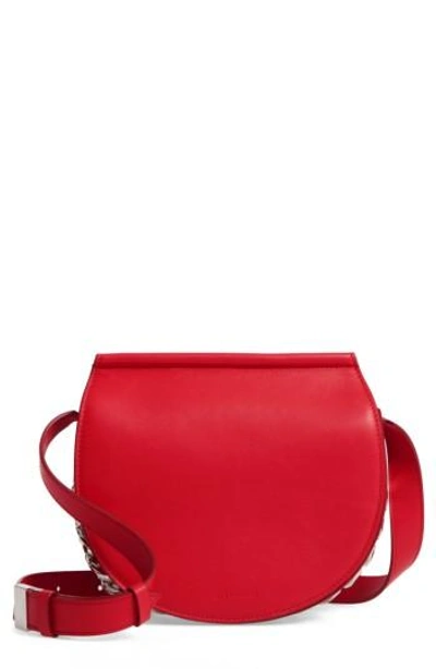 Shop Givenchy Mini Infinity Calfskin Leather Saddle Bag - Red