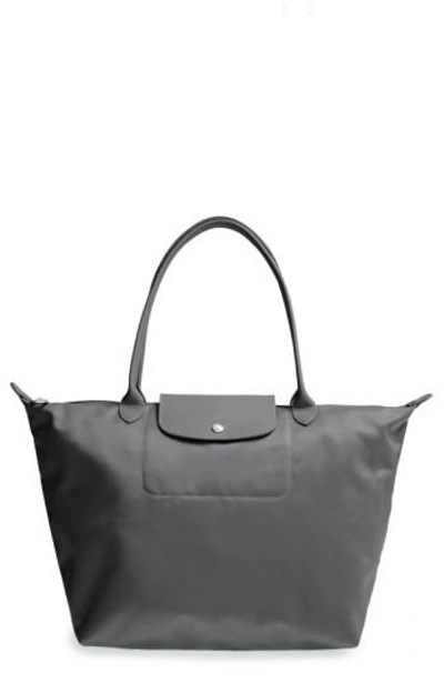 Longchamp Le Pliage Neo Large Nylon Shoulder Tote Bag, Gray