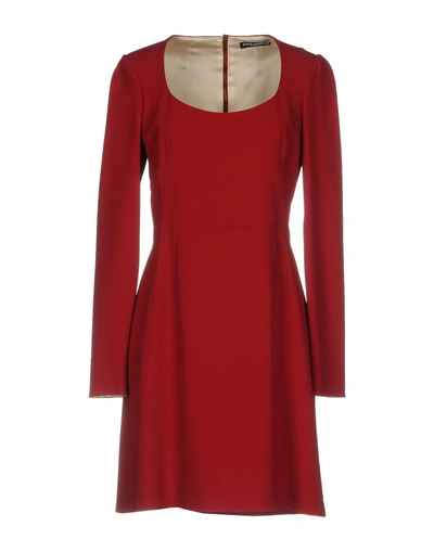 Shop Dolce & Gabbana Woman Mini Dress Burgundy Size 2 Viscose, Acetate, Elastane In Maroon