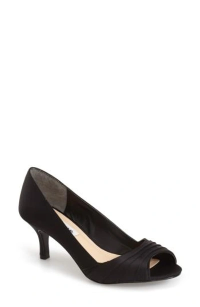 Shop Nina 'carolyn' Peep Toe Pump In Black