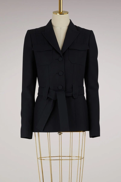 Shop Pallas Wool Jacket In Marine/satin Noir