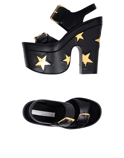 Shop Stella Mccartney Woman Sandals Black Size 9 Textile Fibers