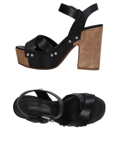 Shop Janet & Janet Woman Sandals Black Size 8 Soft Leather