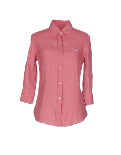 Shop Fred Perry Linen Shirt In Fuchsia