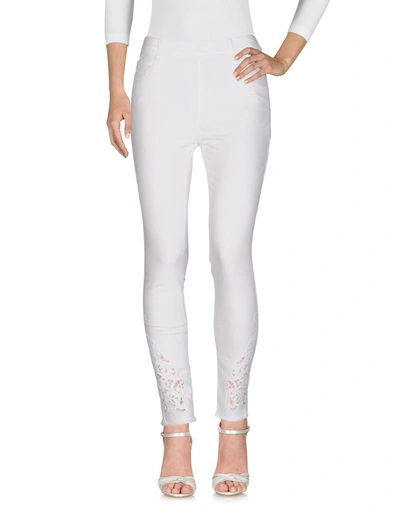 Shop Ermanno Scervino Woman Jeans White Size 2 Cotton, Elastane