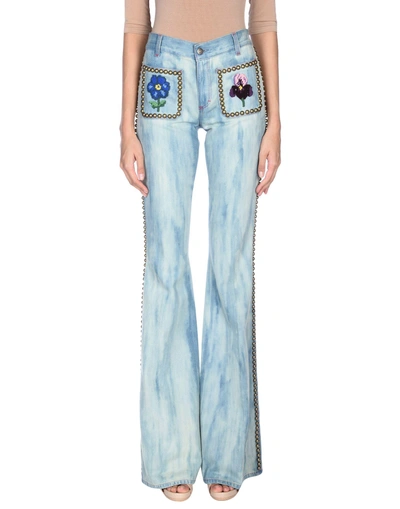 Shop Gucci Denim Pants In Blue