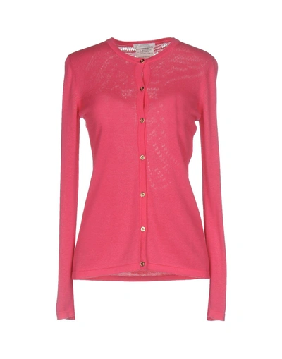 Shop Versace Cardigan In Coral