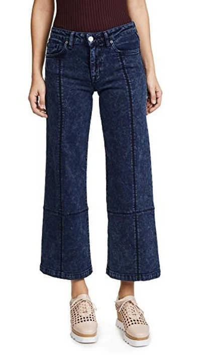 Shop Father's Daughter Claudia Wide Crop Jeans In Coast