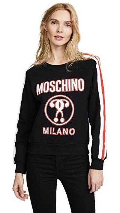 Shop Moschino Logo Sweatshirt In Black