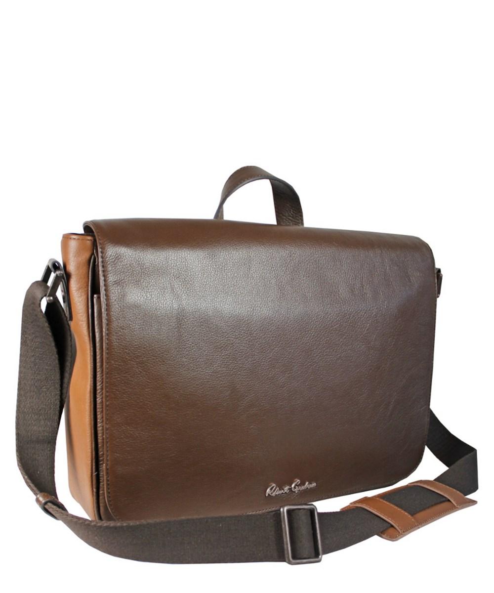 robert graham leather messenger bag