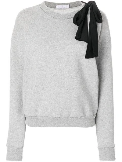 Shop Frame Sweatshirt With Silk Bow In Grey