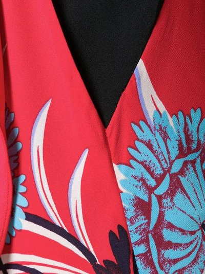 Shop Diane Von Furstenberg Asymmetric Oriental Print Dress In Red