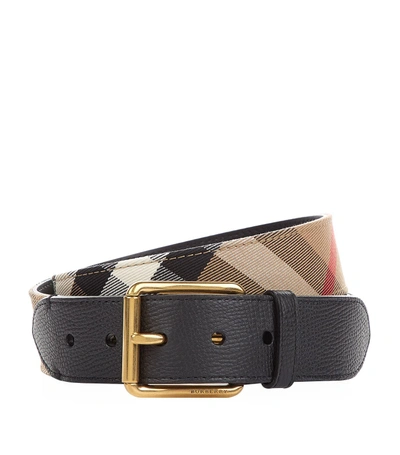 Shop Burberry Classic House Check Belt In Black