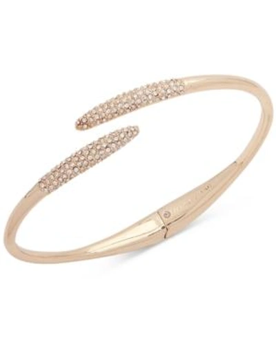 Shop Ivanka Trump Gold-tone Pave Bypass Bangle Bracelet In Crystal