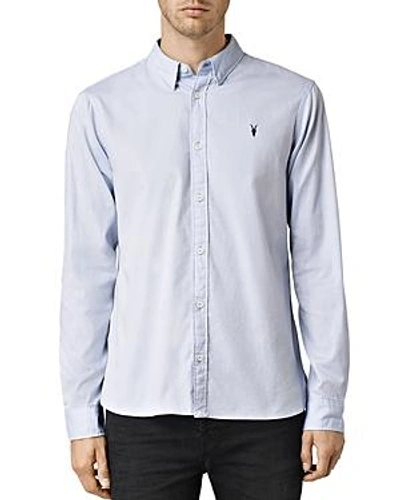 Shop Allsaints Redondo Slim Fit Button-down Shirt In Light Blue
