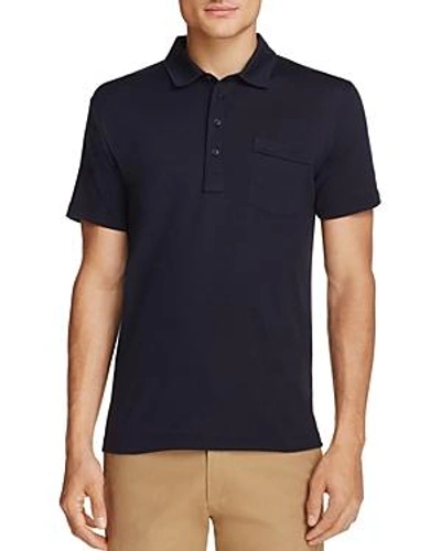 Shop Billy Reid Smith Short Sleeve Polo Shirt In Indigo