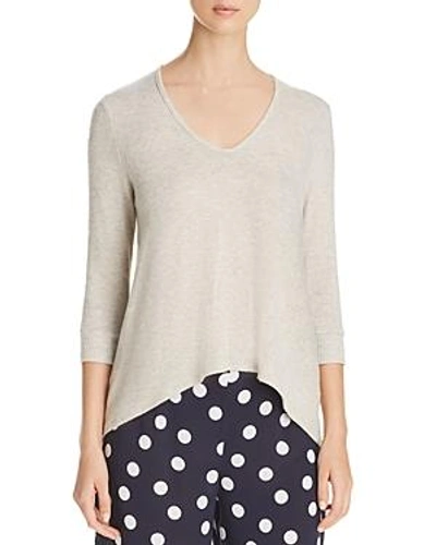 Shop Three Dots Button Back Brushed Knit Top In Marble