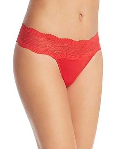 Shop Cosabella Dolce Low-rise Thong In Poinsettia