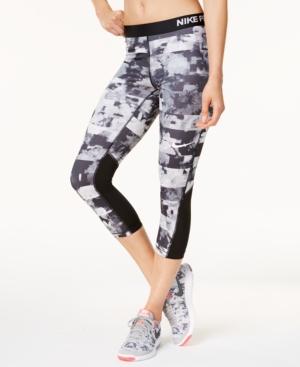 Nike Pro Dri-fit Printed Capri Leggings In Wolf Grey | ModeSens