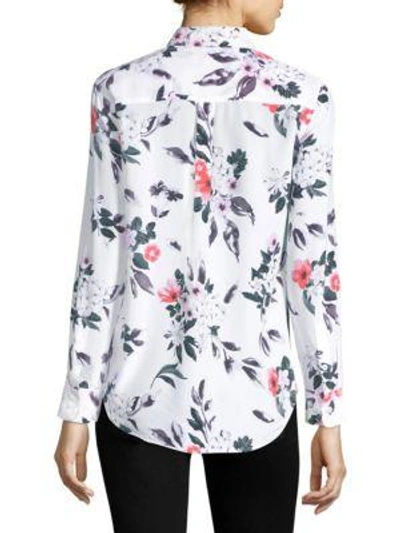 Shop Equipment Silk Floral Shirt In Bright White Multi