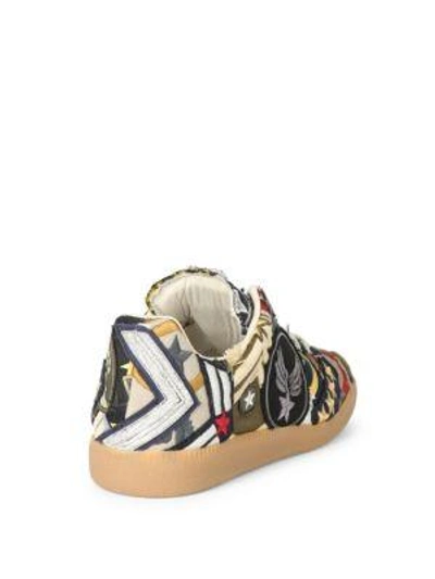 Shop Maison Margiela Embroidered Leather Sneakers In Multi
