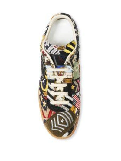 Shop Maison Margiela Embroidered Leather Sneakers In Multi