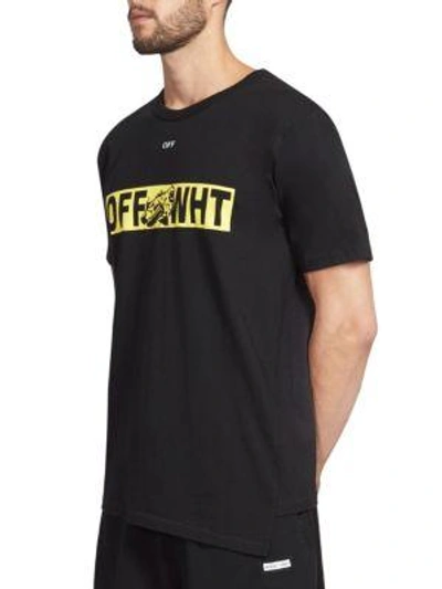 Shop Off-white Moto Graphic T-shirt In Black Yellow