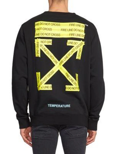 Off white fire line tape clearance hoodie