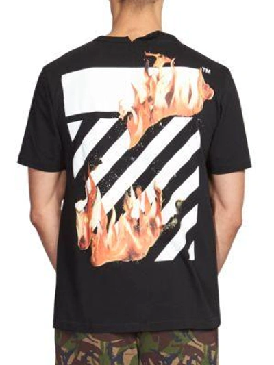 Shop Off-white Fire Graphic T-shirt In Black Multi