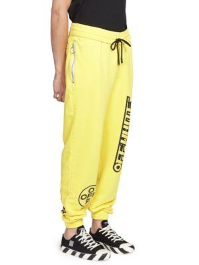 Shop Off-white Off Cotton Sweatpants In Yellow Black