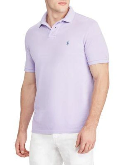 Shop Polo Ralph Lauren Weathered Mesh Polo In Purple