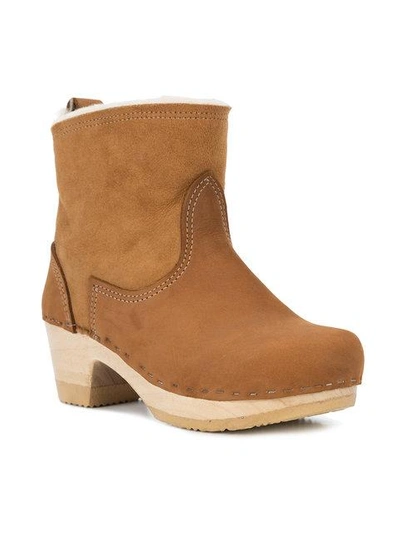 Shop No.6 5” Shearling Clog Boots - Brown