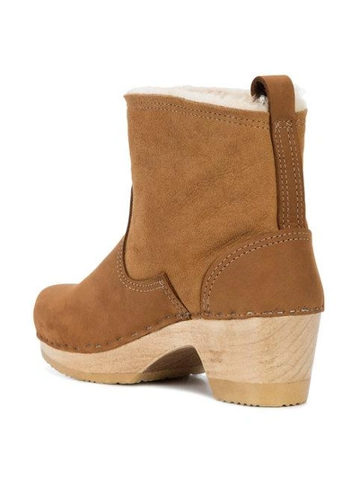 Shop No.6 5” Shearling Clog Boots - Brown