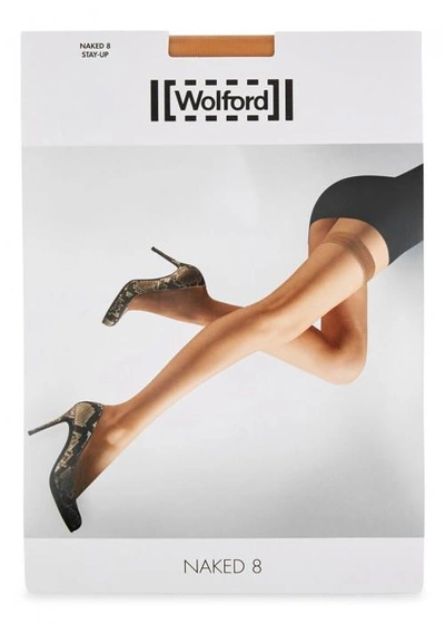 Shop Wolford Naked 8 Denier Gobi Hold Ups