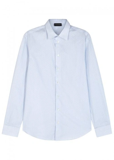 Shop Emporio Armani White Striped Cotton Shirt