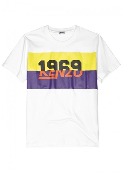 Shop Kenzo 1969 Logo-print Cotton T-shirt In White