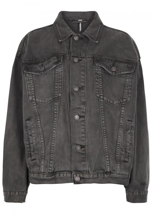 free people embroidered denim jacket