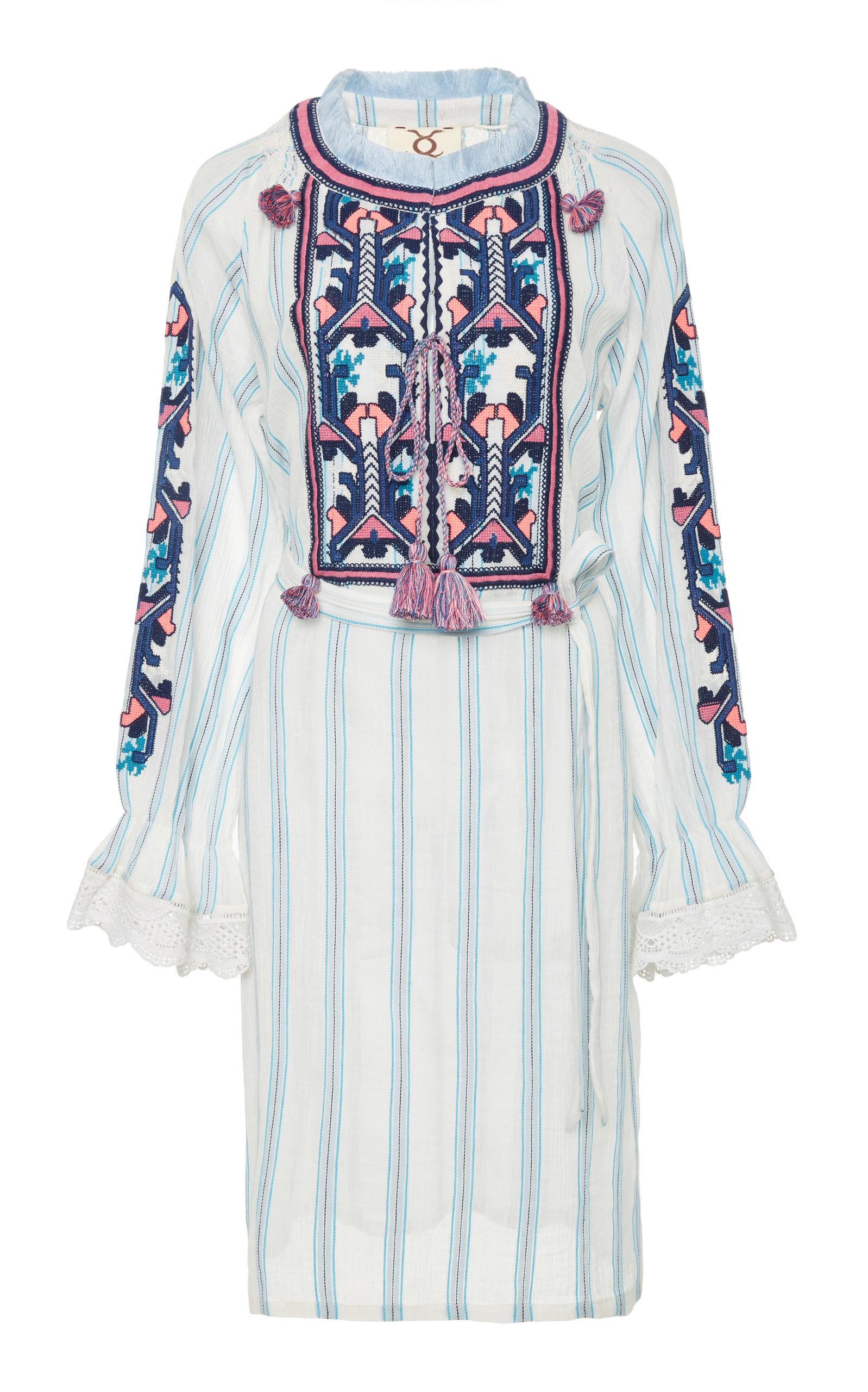 Figue Lou Lou Mini Embroidered Dress In Multi | ModeSens