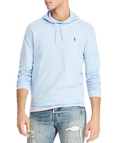 Shop Polo Ralph Lauren Weathered Cotton Hooded Sweatshirt In Blue