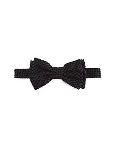 Hugo Boss Velvet Houndstooth Pre-tied Bow Tie In Black | ModeSens