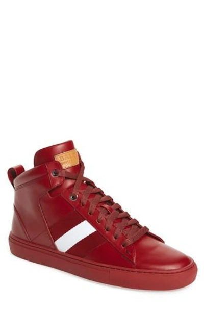 Shop Bally Hedern Sneaker In Red Leather