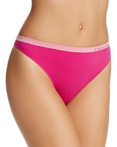 Shop Calvin Klein Pure Seamless Thong In Roseate Pink
