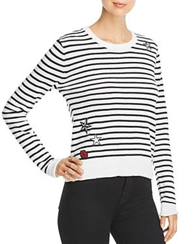 Shop Michael Stars Embellished Sailor Sweater In White/black