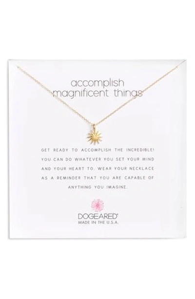 Shop Dogeared Starburst Pendant Necklace In Gold